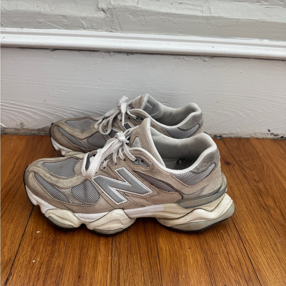 New Balance Tan and White Athletic Shoes